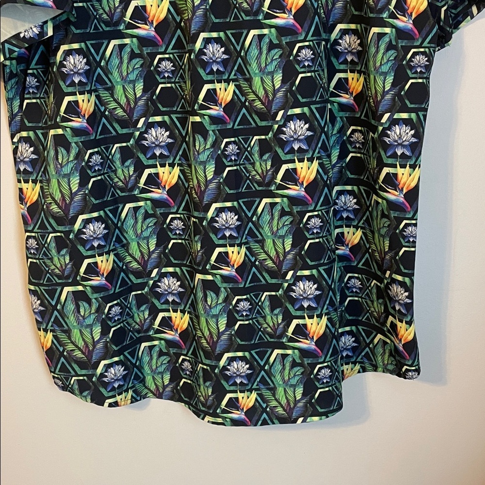 WESC Oden Geo Floral Acp Button Front Shirt Floral Abstract Design size L - Picture 13 of 15